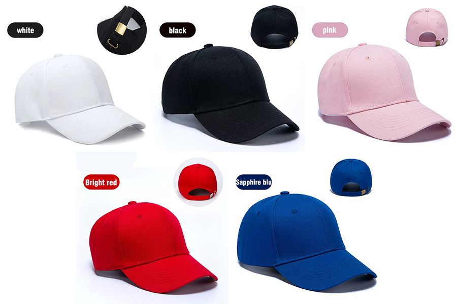 Blank baseball caps