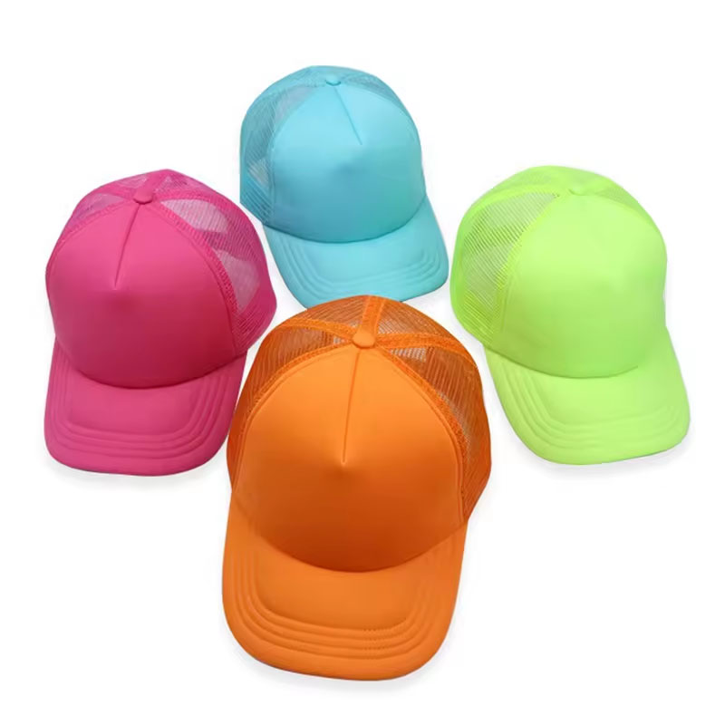Feste Farbnetz -Trucker -Kappe